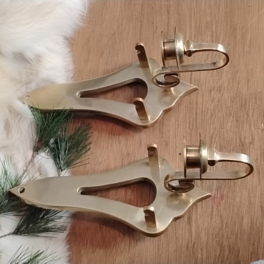 . Vintage Brass Wall Sconce Candle Holder - Andrea by Sadek